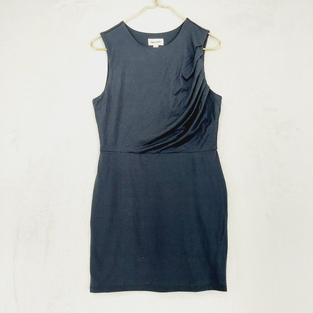 NWT Open Edit Pleated Sleeveless Minidress in Black P3491 - Picture 2 of 8